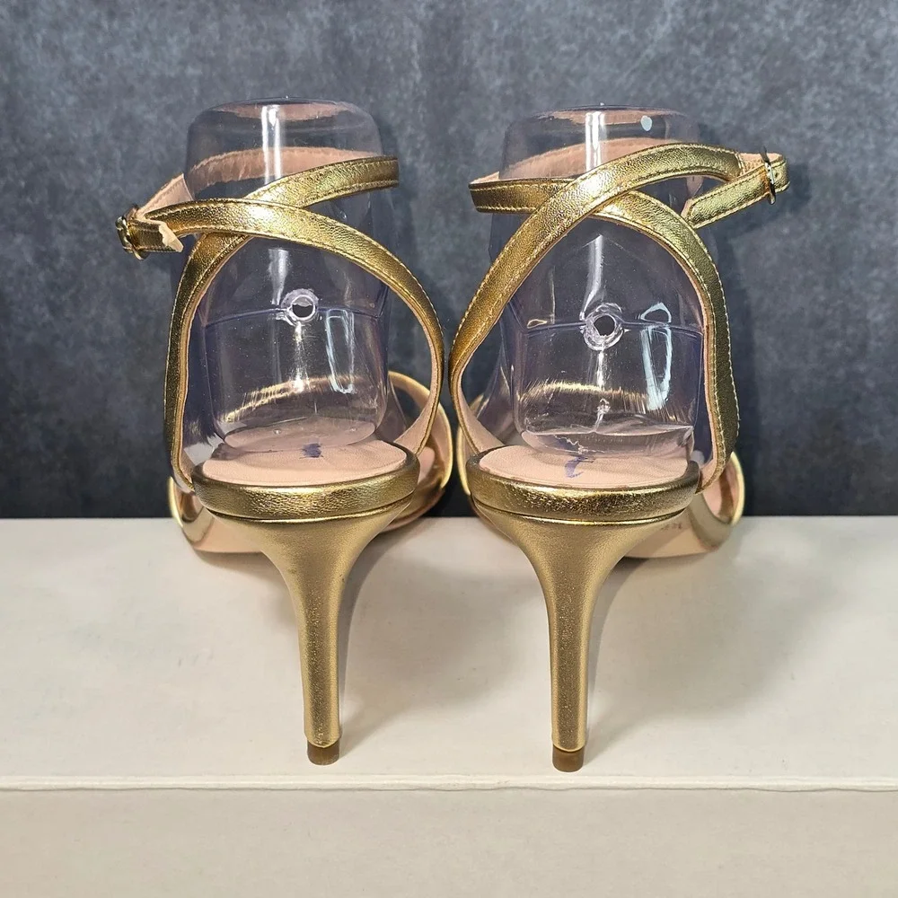 NWB Kate Spade Jasmyne Sandals Gold‎ Metallic Strappy Heels S7190003  Size 9